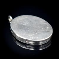 Antique Aesthetic Sterling Silver Oval Locket Pendant Initialled 'M K H' (6 of 11) Antique Aesthetic Sterling Silver Oval Locket Pendant Initialled 'M K H' (6 of 11)