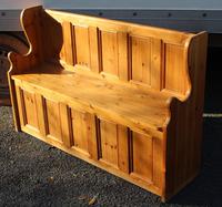 1960's Country Pine Large Panelled Settle (2 of 4) 1960's Country Pine Large Panelled Settle (2 of 4)