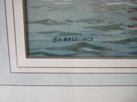 A D Bell 'aka Wilfrid Knox' Watercolour "Drying Sails Dated 1953 (3 of 5) A D Bell 'aka Wilfrid Knox' Watercolour "Drying Sails Dated 1953 (3 of 5)