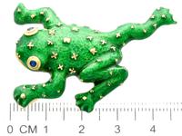 0.06ct Sapphire & Enamel, 18ct Yellow Gold Frog Brooch - Vintage c.1960 (7 of 9) 0.06ct Sapphire & Enamel, 18ct Yellow Gold Frog Brooch - Vintage c.1960 (7 of 9)