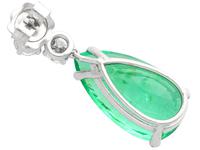 15.51ct Colombian Emerald and 1.12ct Diamond, Platinum Drop Earrings - Vintage Circa 1950 (5 of 9) 15.51ct Colombian Emerald and 1.12ct Diamond, Platinum Drop Earrings - Vintage Circa 1950 (5 of 9)