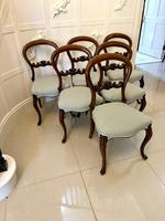 Set of 6 Antique Victorian Quality Carved Mahogany Balloon Back Dining Chairs