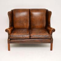 Georgian Style Leather Wing Back Sofa c.1960 (4 of 12) Georgian Style Leather Wing Back Sofa c.1960 (4 of 12)