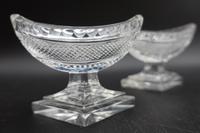 Pair of Late Regency Period Boat Shaped Cut Glass Salts (3 of 5) Pair of Late Regency Period Boat Shaped Cut Glass Salts (3 of 5)