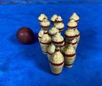 19th Century Skittles Game in Tunbridge Ware White Wood Painted Egg (10 of 21) 19th Century Skittles Game in Tunbridge Ware White Wood Painted Egg (10 of 21)