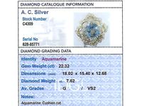 22.32ct Aquamarine, 7.62ct Diamond & 18ct Yellow Gold Pendant - Vintage c.1950 (7 of 9) 22.32ct Aquamarine, 7.62ct Diamond & 18ct Yellow Gold Pendant - Vintage c.1950 (7 of 9)