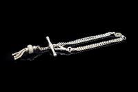 Antique Sterling Silver Albertina Albert Watch Chain Bracelet with Tassel (5 of 9) Antique Sterling Silver Albertina Albert Watch Chain Bracelet with Tassel (5 of 9)