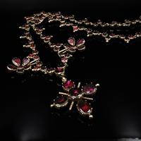 Antique Georgian Flat Cut Garnet 15ct Gold Full Riviere Necklace with Pansy Drops & Cross (8 of 9) Antique Georgian Flat Cut Garnet 15ct Gold Full Riviere Necklace with Pansy Drops & Cross (8 of 9)