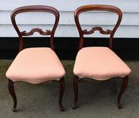 1900s Pair of Mahogany Cab Leg Chairs Pale Pink Upholstery (2 of 4) 1900s Pair of Mahogany Cab Leg Chairs Pale Pink Upholstery (2 of 4)