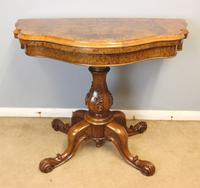Victorian Burr Walnut Card Games Table (1 of 10)