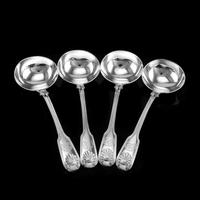 Antique Victorian Set of 4 Solid Silver Sauce Ladles / Spoons "Fiddle Thread & Shell" Pattern - Chawner & Co 1845 (2 of 15) Antique Victorian Set of 4 Solid Silver Sauce Ladles / Spoons "Fiddle Thread & Shell" Pattern - Chawner & Co 1845 (2 of 15)