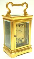 Good Antique French 8-day Carriage Clock Bevelled Case with Embossed Decorated Masked Dial (7 of 12) Good Antique French 8-day Carriage Clock Bevelled Case with Embossed Decorated Masked Dial (7 of 12)