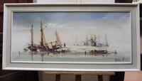 Large oil on canvas seascape listed artist Jorge Aguilar 1970's (6 of 10) Large oil on canvas seascape listed artist Jorge Aguilar 1970's (6 of 10)