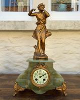 Elegant Tall 19th Century French Gilt Metal & Onyx Garniture Mantel Statue Clock Set (2 of 13) Elegant Tall 19th Century French Gilt Metal & Onyx Garniture Mantel Statue Clock Set (2 of 13)