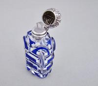 Victorian silver and Bohemian overlay Bristol blue glass scent bottle c.1890 (5 of 5) Victorian silver and Bohemian overlay Bristol blue glass scent bottle c.1890 (5 of 5)