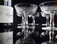 6 French Crystal Champagne Coupes c.1920 (4 of 5) 6 French Crystal Champagne Coupes c.1920 (4 of 5)