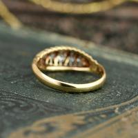 The Antique Edwardian Engraved Gold & Five Diamond Ring (6 of 8) The Antique Edwardian Engraved Gold & Five Diamond Ring (6 of 8)
