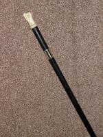 Antique Ebony Walking Stick with Hand Carved Fist Top & Nickel Collar - 91cm (2 of 12) Antique Ebony Walking Stick with Hand Carved Fist Top & Nickel Collar - 91cm (2 of 12)