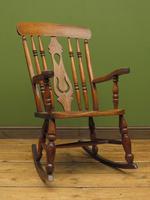Antique Country Oak Rocking Chair with Nicely Aged Patina (12 of 14) Antique Country Oak Rocking Chair with Nicely Aged Patina (12 of 14)