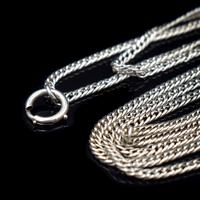 Antique Silver Long Guard Muff Chain Necklace with Bolt Ring 48" Length (5 of 6) Antique Silver Long Guard Muff Chain Necklace with Bolt Ring 48" Length (5 of 6)