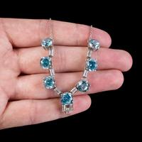 Art Deco Blue Zircon Lavaliere Necklace Silver 20ct of Zircon c.1920 (2 of 6) Art Deco Blue Zircon Lavaliere Necklace Silver 20ct of Zircon c.1920 (2 of 6)