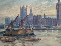 William Henry Harford - Houses of Parliament Riverscape Painting 19th Century (7 of 10) William Henry Harford - Houses of Parliament Riverscape Painting 19th Century (7 of 10)