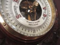 Antique Solid Walnut Manchester Aneroid Barometer (5 of 6) Antique Solid Walnut Manchester Aneroid Barometer (5 of 6)