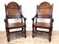 Pair of Antique Oak Throne Chairs (3 of 13) Pair of Antique Oak Throne Chairs (3 of 13)
