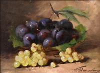 Oil Painting Pair by J Tourvin "White Grapes and Plums" (3 of 10) Oil Painting Pair by J Tourvin "White Grapes and Plums" (3 of 10)