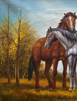 Original Signed 20th Century Vintage Horse & Foal Equestrian Oil on Canvas Painting (6 of 10) Original Signed 20th Century Vintage Horse & Foal Equestrian Oil on Canvas Painting (6 of 10)