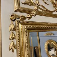 Large French Paint & Gilt Trumeau Mirror (8 of 11) Large French Paint & Gilt Trumeau Mirror (8 of 11)