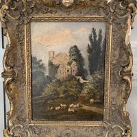 Antique Victorian landscape oil painting study of a ruin with sheep (9 of 10) Antique Victorian landscape oil painting study of a ruin with sheep (9 of 10)