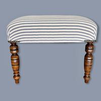 Buttoned Ticking Low Footstool (7 of 8) Buttoned Ticking Low Footstool (7 of 8)