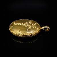 Antique Cross Double Sided Engraved Oval Rolled Gold Photo Locket Pendant (5 of 9) Antique Cross Double Sided Engraved Oval Rolled Gold Photo Locket Pendant (5 of 9)