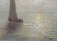 W. H. Renwick Small Edwardian Moonlit Sailing Seascape Oil Painting (7 of 11) W. H. Renwick Small Edwardian Moonlit Sailing Seascape Oil Painting (7 of 11)