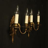 French Gilded Brass Twin Arm Antique Wall Lights (6 of 10) French Gilded Brass Twin Arm Antique Wall Lights (6 of 10)