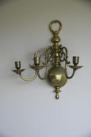 Pair of Dutch Style Brass 3 Branch Wall Candle Sconce (10 of 13) Pair of Dutch Style Brass 3 Branch Wall Candle Sconce (10 of 13)
