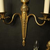 French Set of 3 Twin Arm Gilded Antique Wall Lights (5 of 10) French Set of 3 Twin Arm Gilded Antique Wall Lights (5 of 10)