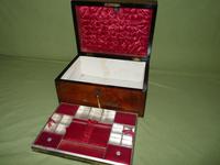 Inlaid Figured Walnut Jewellery – Work Box. Original Tray. C1870 (5 of 13) Inlaid Figured Walnut Jewellery – Work Box. Original Tray. C1870 (5 of 13)