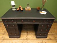 Antique Black Painted Pedestal Desk, 3 Parts, Gothic Shabby Chic (16 of 17) Antique Black Painted Pedestal Desk, 3 Parts, Gothic Shabby Chic (16 of 17)