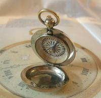 Antique Pocket Watch Chain Compass Fob 1910 Edwardian French Silver Nickel Fob (6 of 8) Antique Pocket Watch Chain Compass Fob 1910 Edwardian French Silver Nickel Fob (6 of 8)