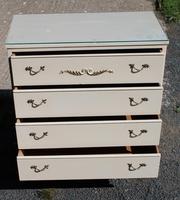 1960s White Chest of 4 Drawers with Glass Top (2 of 4) 1960s White Chest of 4 Drawers with Glass Top (2 of 4)