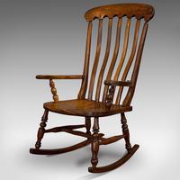 Antique Farmhouse Rocking Chair, English, Elm, Beech, Seat, Victorian c.1900 (6 of 12) Antique Farmhouse Rocking Chair, English, Elm, Beech, Seat, Victorian c.1900 (6 of 12)