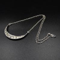 Antique Victorian Paste Crescent Moon Sterling Silver Conversion Necklace 16" (7 of 9) Antique Victorian Paste Crescent Moon Sterling Silver Conversion Necklace 16" (7 of 9)