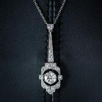 Art Deco Diamond Pendant Necklace Platinum 0.90ct Diamond 1.40ct Total c.1920 (6 of 8) Art Deco Diamond Pendant Necklace Platinum 0.90ct Diamond 1.40ct Total c.1920 (6 of 8)