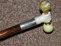 Antique hallmarked 1913 silver dress cane w/ carved fist & french porcelain yop (10 of 14) Antique hallmarked 1913 silver dress cane w/ carved fist & french porcelain yop (10 of 14)