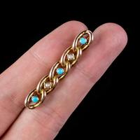 Antique Edwardian Suffragette Chain Brooch Turquoise Pearl 9ct Gold c.1908 (6 of 6) Antique Edwardian Suffragette Chain Brooch Turquoise Pearl 9ct Gold c.1908 (6 of 6)