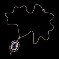 Antique Victorian Amethyst Pearl Pendant Necklace 9ct Gold 12ct Amethyst c.1900 (5 of 8) Antique Victorian Amethyst Pearl Pendant Necklace 9ct Gold 12ct Amethyst c.1900 (5 of 8)
