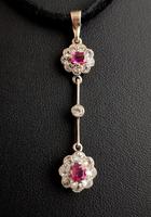 Art Nouveau Ruby & Zircon Drop Pendant, Floral (8 of 10) Art Nouveau Ruby & Zircon Drop Pendant, Floral (8 of 10)