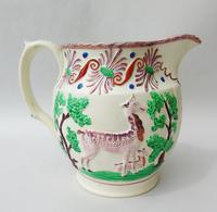 Attractive Pink Lustre Creamware Jug With Deer c.1820 (5 of 7) Attractive Pink Lustre Creamware Jug With Deer c.1820 (5 of 7)